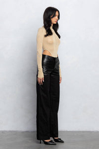 Thin knit mock neck bodysuit