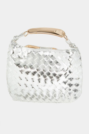 Faux Leather Basket Weave Handbag