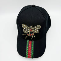 Bee Seed Bead Striped Rhinestone Cap