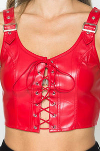 Leather Buckle Top