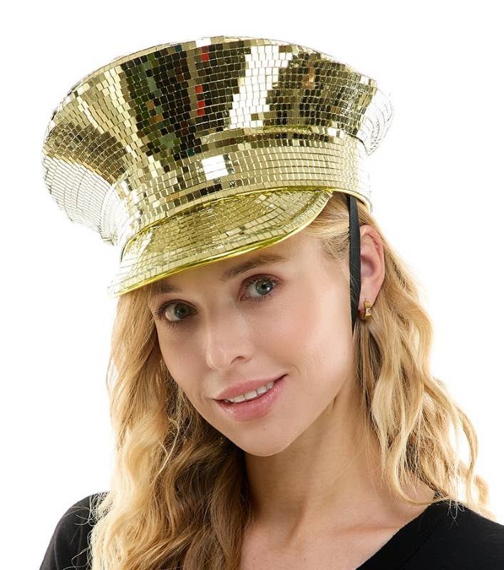 Gold Mirror Captain Hat
