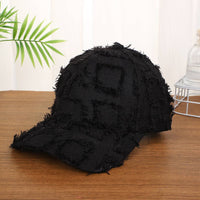 Frayed Plaid Baseball Cap