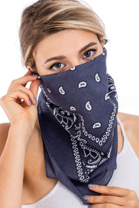 Classic Paisley Print Square Cotton Bandana