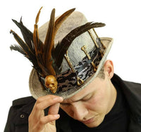 Voodoo Skull Feather Top Hat