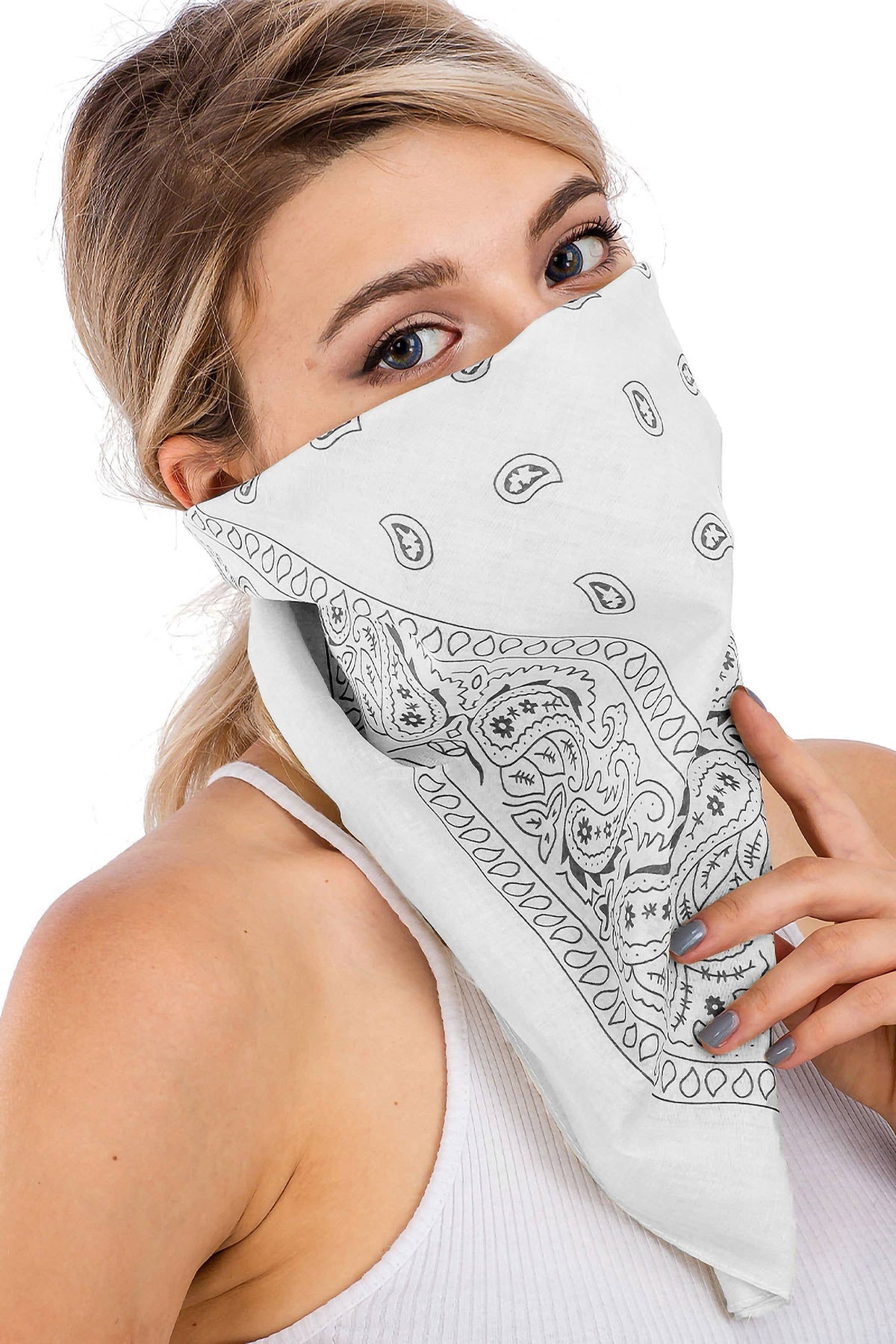 Classic Paisley Print Square Cotton Bandana
