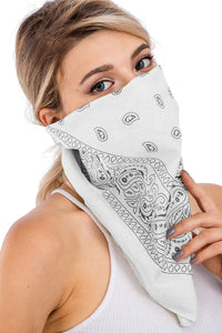 Classic Paisley Print Square Cotton Bandana