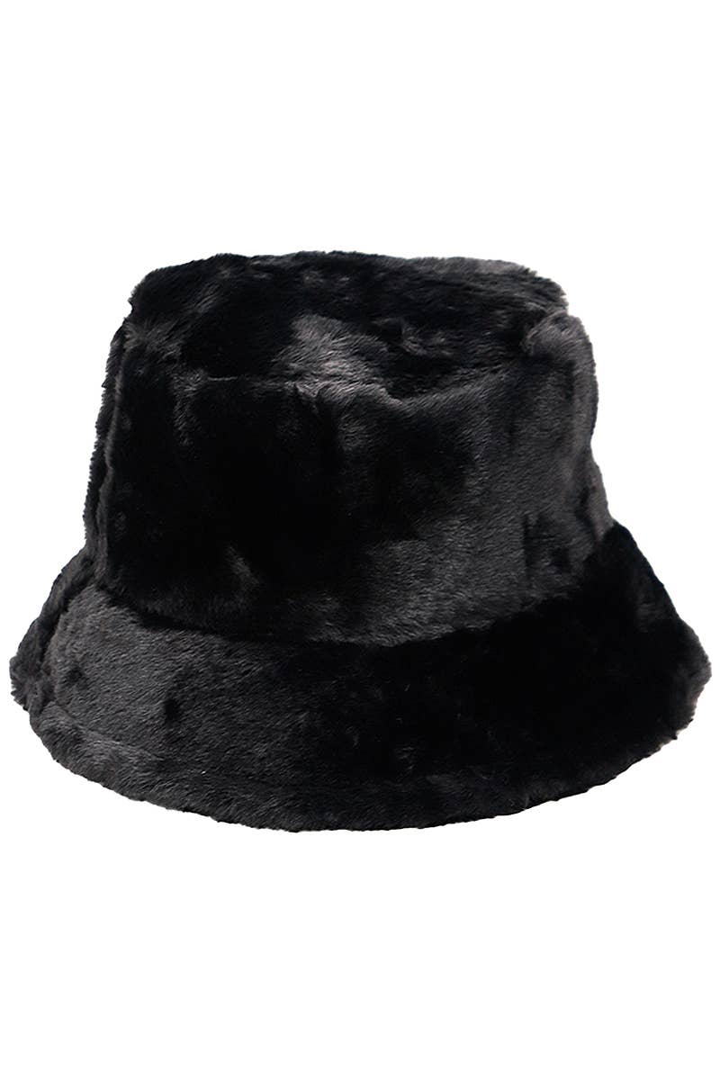 Oversized Fluffy Faux Fur Bucket Hat