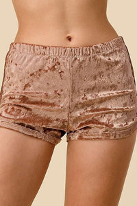 STRETCH CRUSHED VELVET SHORTS