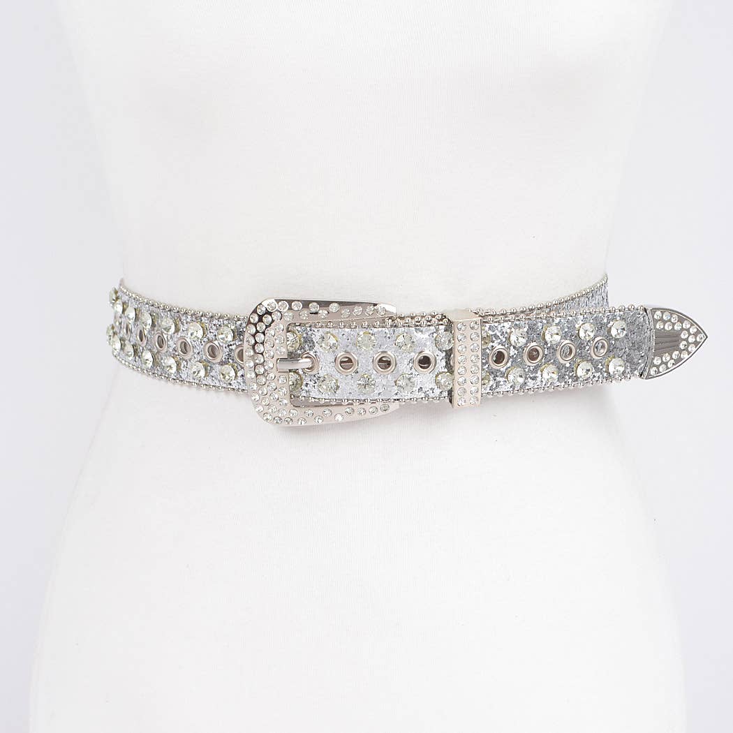 Rhinestone Multi Metal Glitter Belt