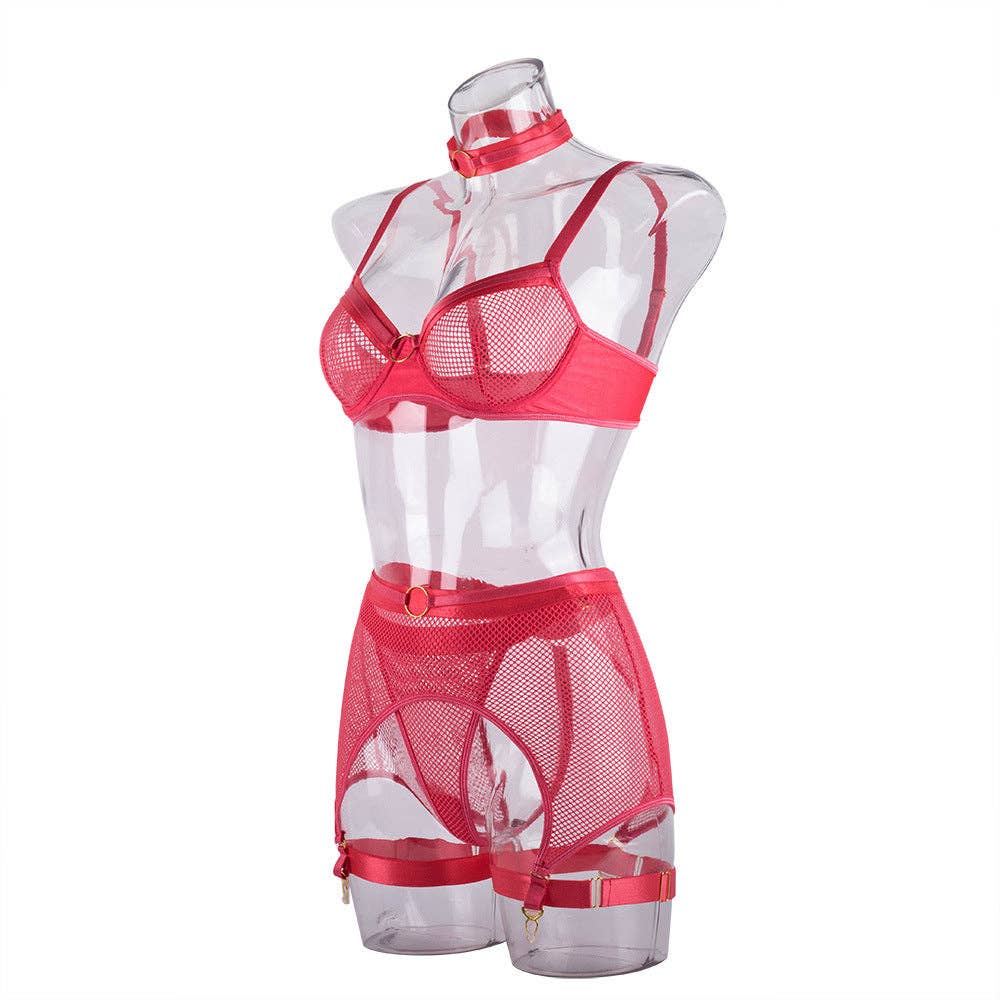 See Through Set with Garter Shorts