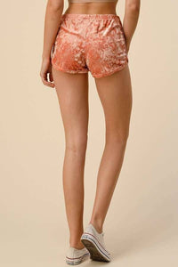 STRETCH CRUSHED VELVET SHORTS
