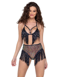 Sequin Fishnet Top