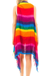 Rainbow Stripes Cooling Cotton Cover Up Vest