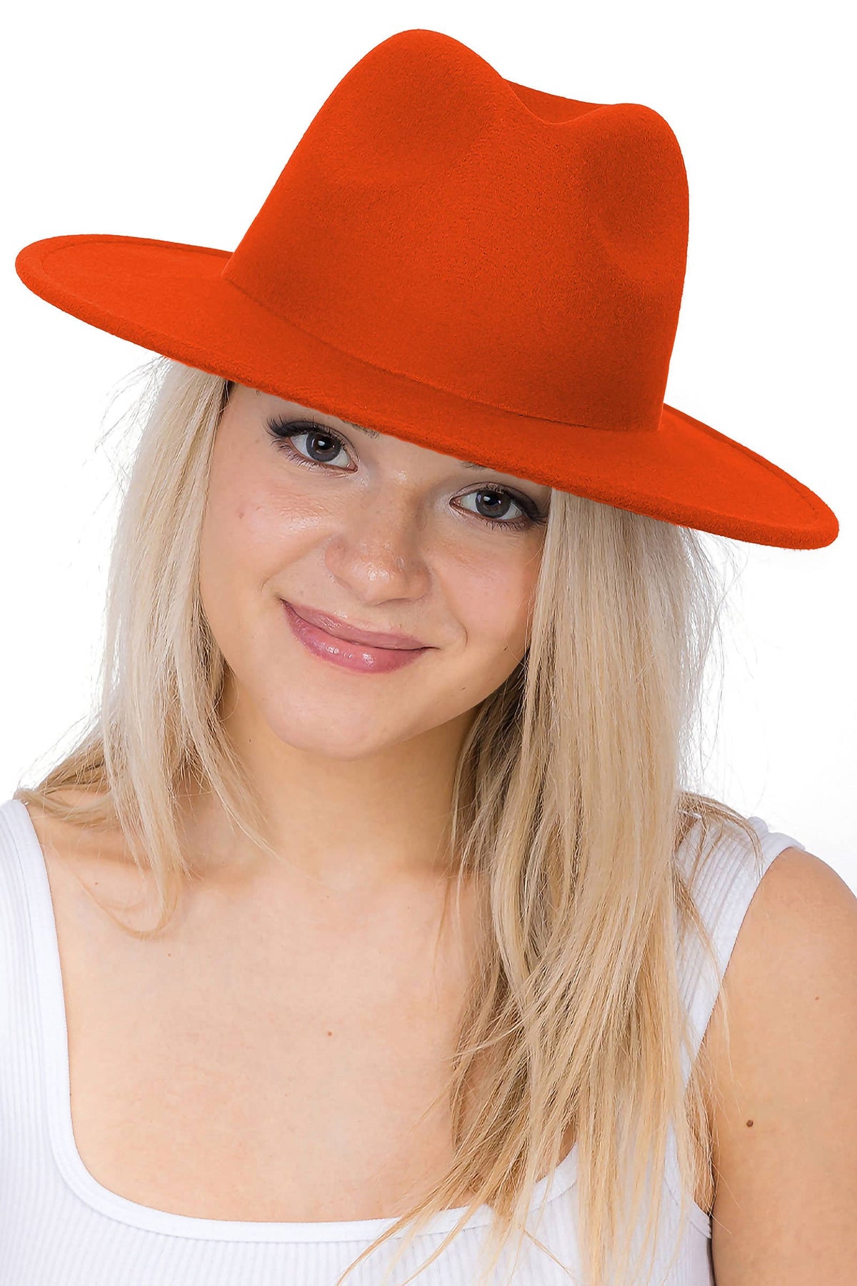Solid Plain Standard Brim Felt Rancher Hat