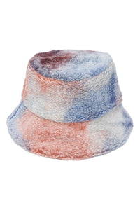 Tie Dye Fluffy Sherpa Fleece Bucket Hat