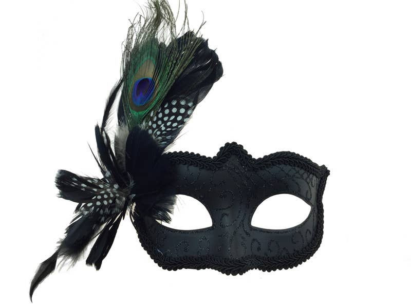 Black White Feather Mask