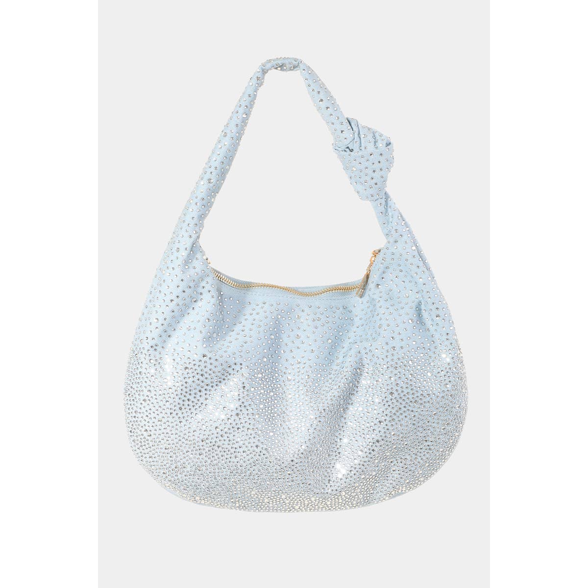 Rhinestone Studded Hobo Bag