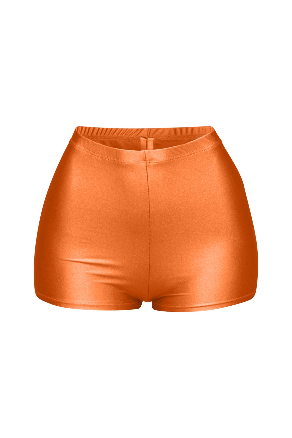 Shiny tricot high waisted shorts