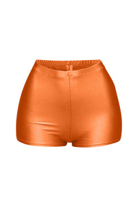Shiny tricot high waisted shorts