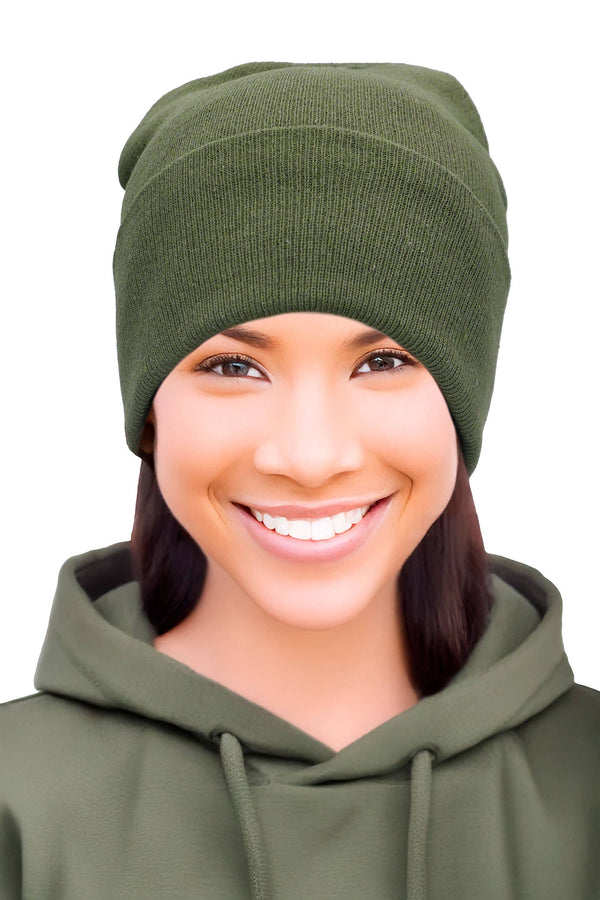 Dark Neutrals Acrylic Cuffed Beanie