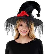Black Roses Lace Witch Hat