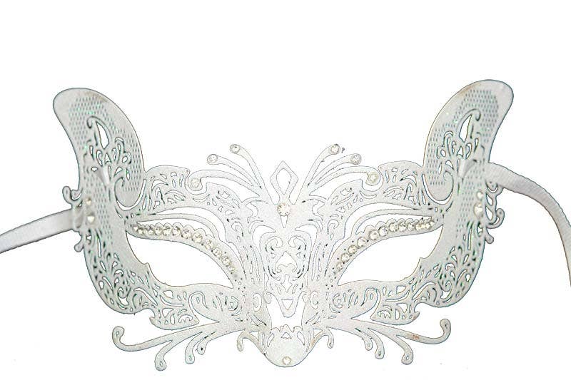 White Filigree Masquerade Mask