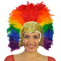 Feather Headdress Section With Sequins - Rainbow