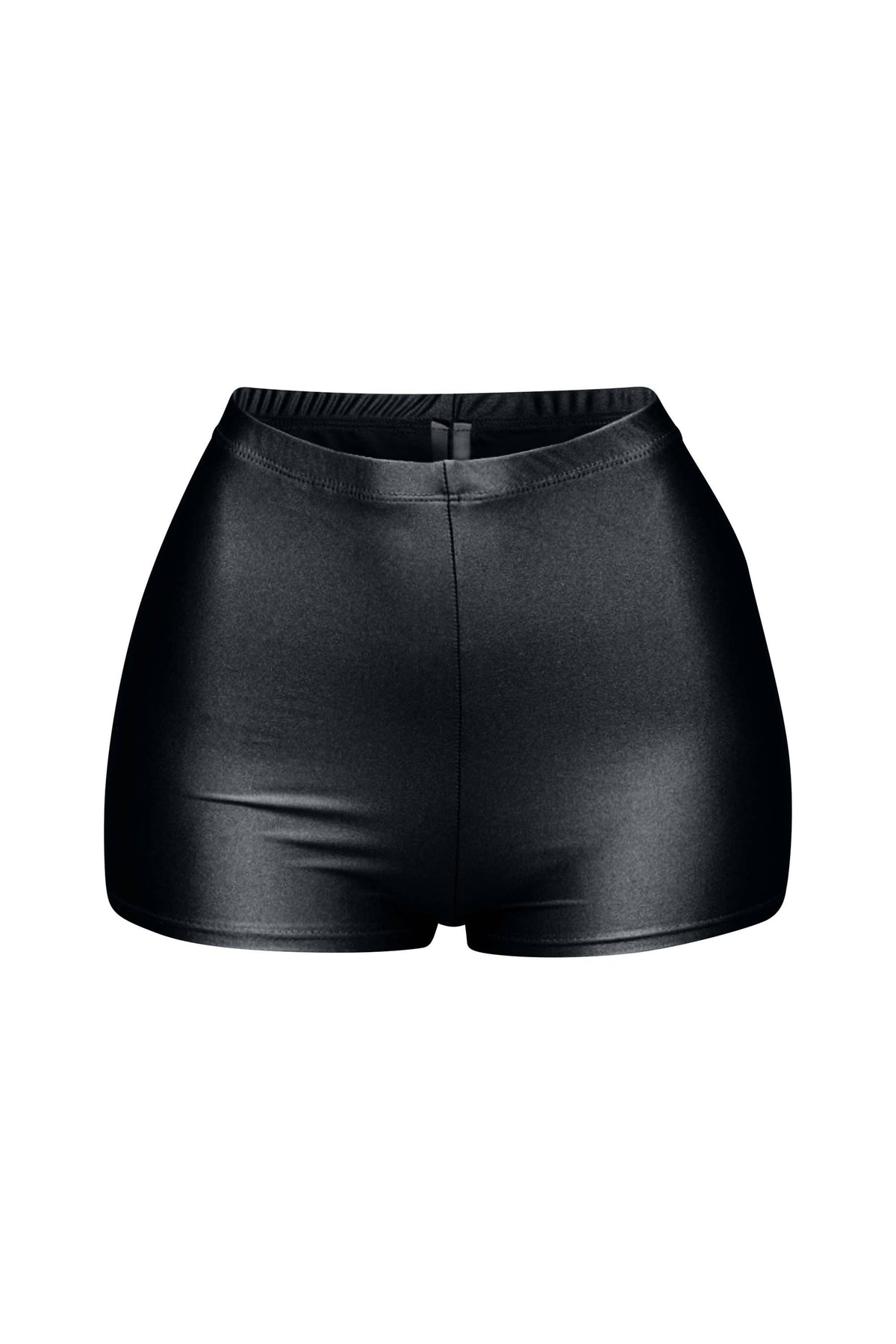 Shiny tricot high waisted shorts