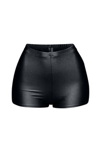 Shiny tricot high waisted shorts