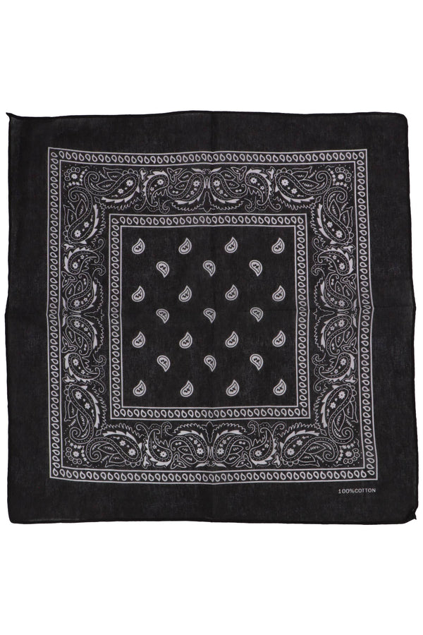 Classic Paisley Print Square Cotton Bandana