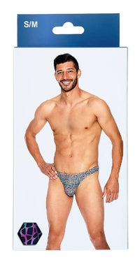 Men's Rainbow Leopard Print Thong