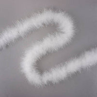 Full Marabou Feather Boa with Lurex - White/Silver Lurex