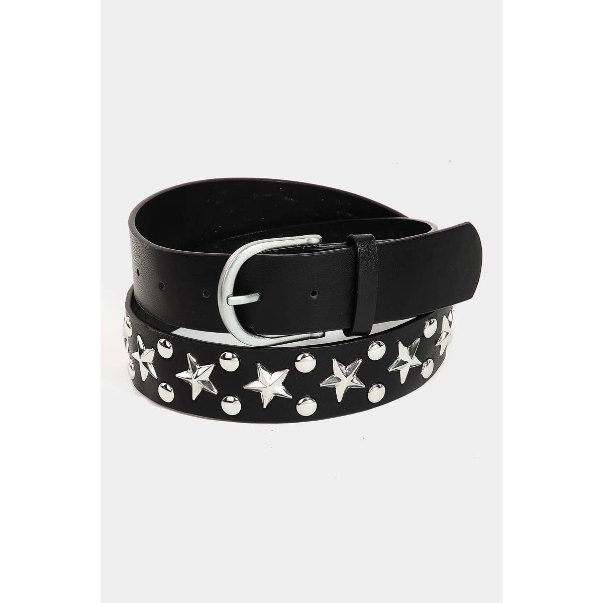 Metallic Stars Vegan Leather Belt