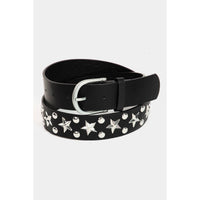 Metallic Stars Vegan Leather Belt