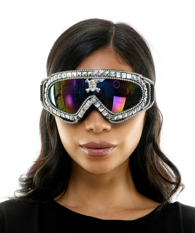 Silver Festival Rhinestone Goggles