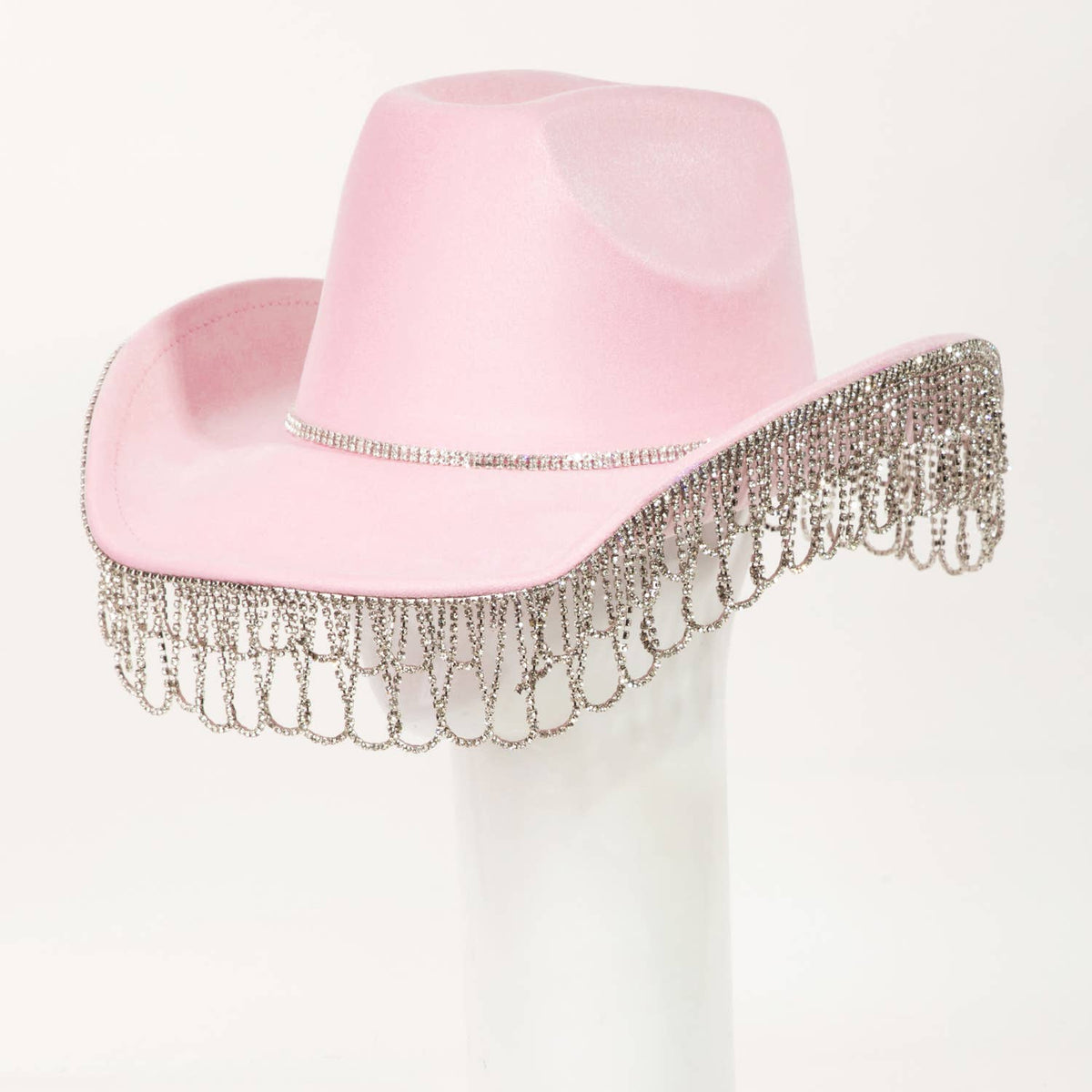 Intricate Rhinestone Curtain Fringe Cowboy Hat