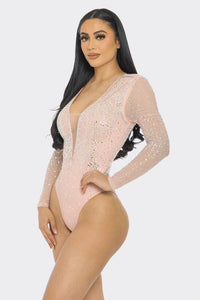 Rhinestone Long Sleeve Bodysuit