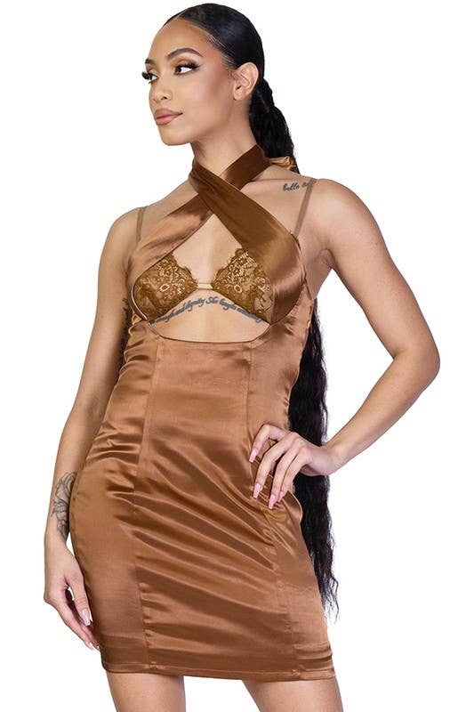 Layered Satin Dress