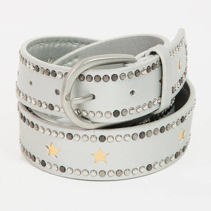 Studded Trim Leather Belt
