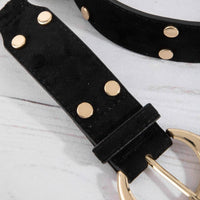 Studded Trim Vegan Leather Belt