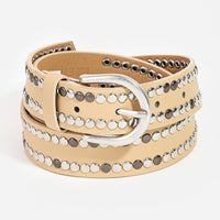 Vegan Leather Studded Fashion Belt