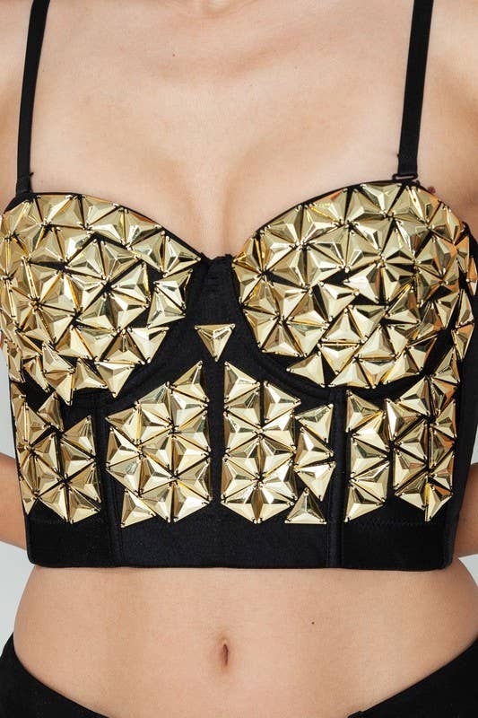 Silver Black Bustier