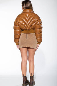 PINK CROP PUFFER JACKET