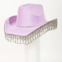 Intricate Rhinestone Curtain Fringe Cowboy Hat