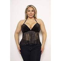 VELVET RHINESTONE Top