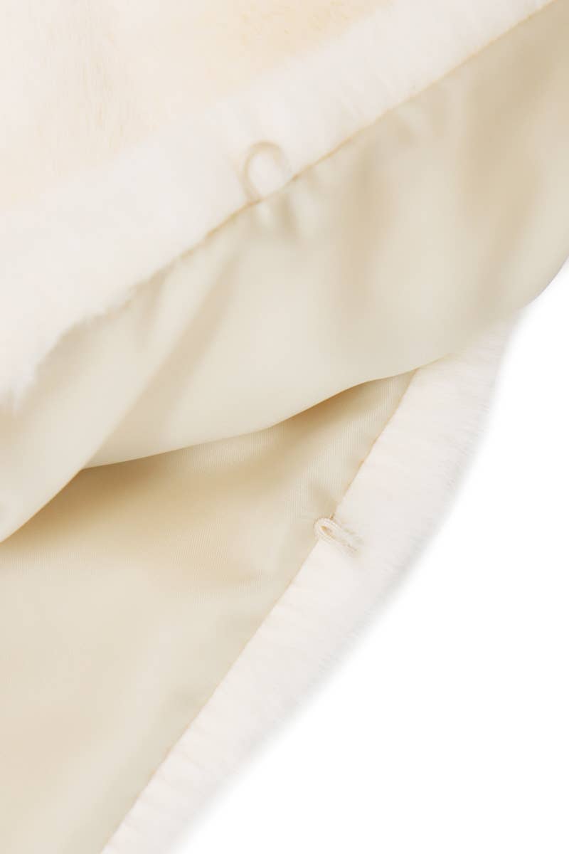 Lux Fluffy Faux Fur Satin Lined Stole Shawl Scarf