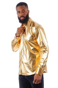 Men's Metallic Silver Shirt