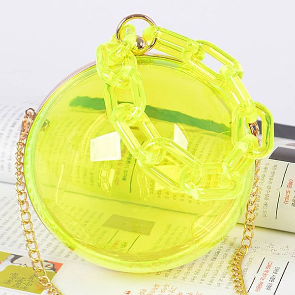 Round Clear Plastic W/Link Plastic Handle