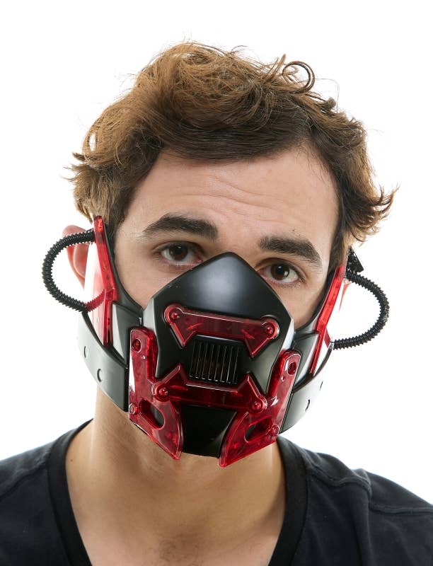 Light-Up Red Cyberpunk  Mask