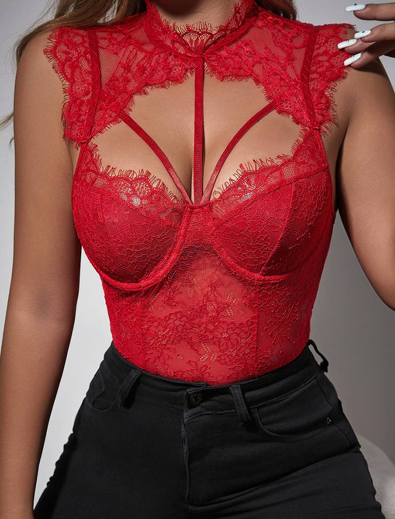 Lace Shoulder Bodysuit